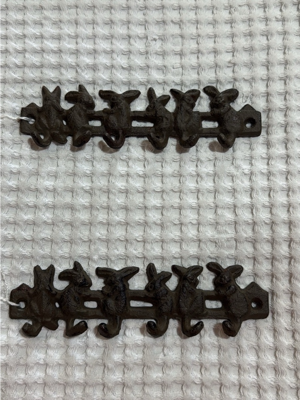 Vintage Cast Iron Rabbit Wall Hook Rack
